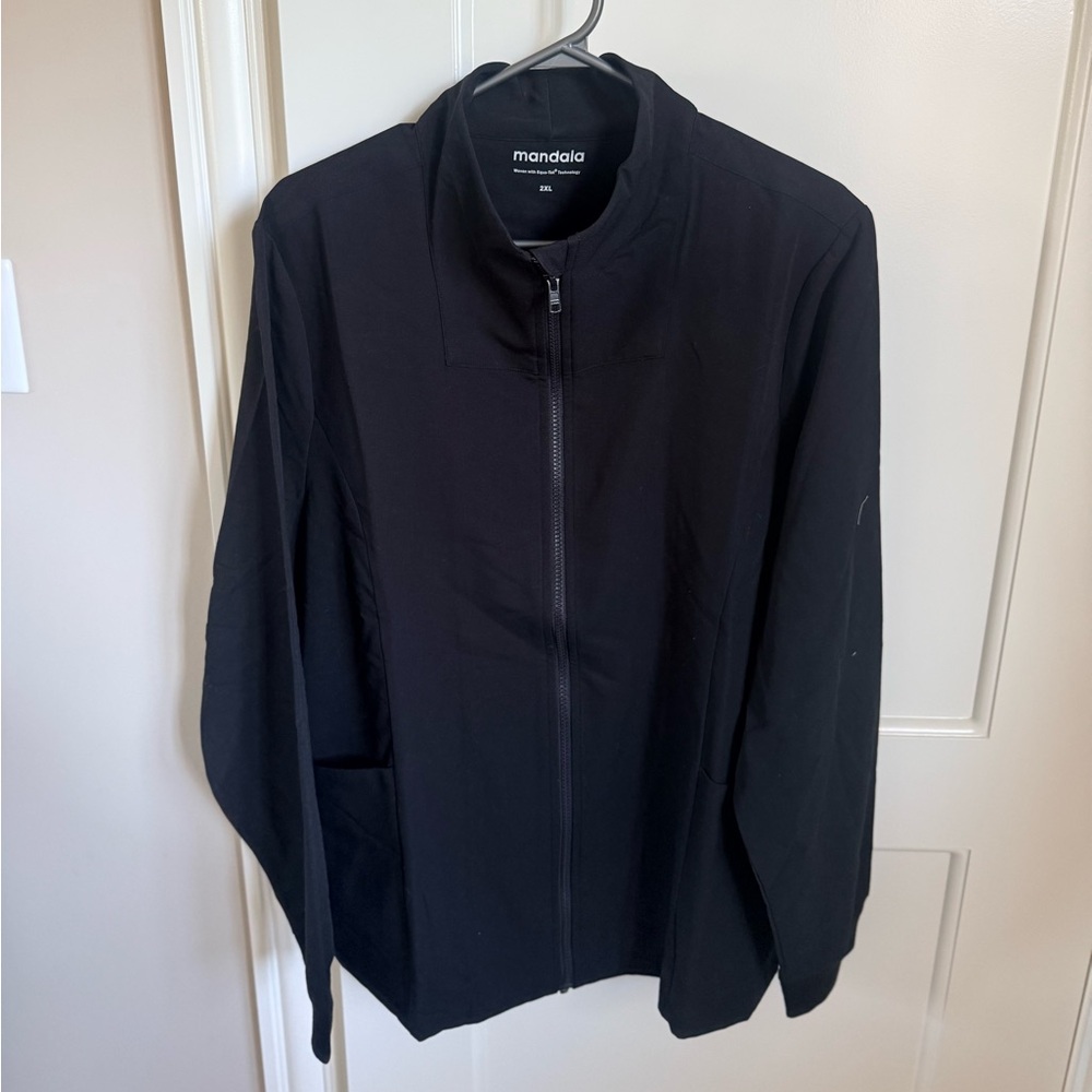 Mandala Black Bomber Jacket for Women